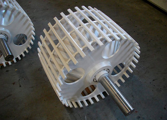 Cage pulleys for industry
