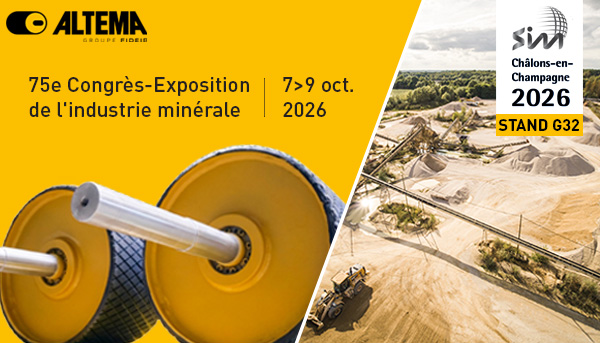 ALTEMA au SIM 2026 – Tambours de convoyeur sur-mesure pour l’industrie minérale